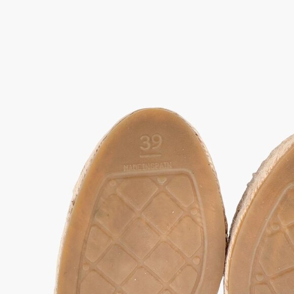 Chanel CC Cap Toe Espadrilles EU 39 US 8-8.5 Navy Metallic Tweed Slip On Flat - Picture 11 of 12